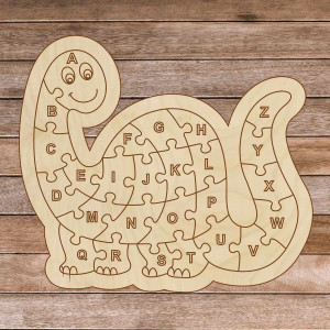 Children's wooden puzzle - Dinosaur and alphabet A-ZET 26... 2