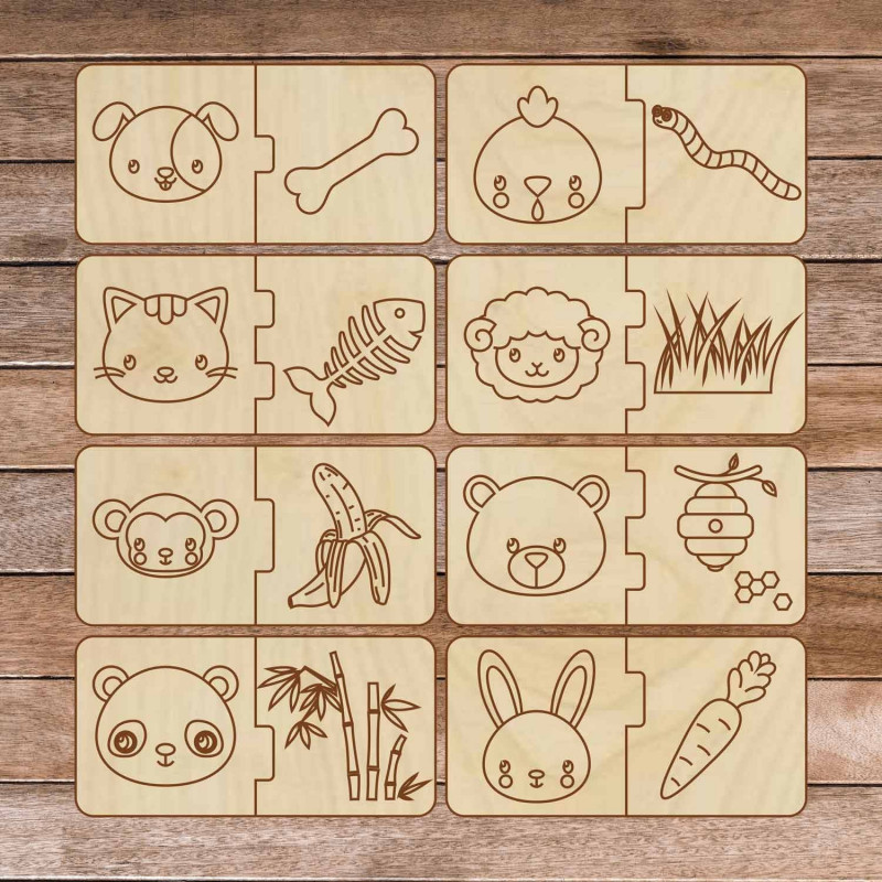 Children's wooden jigsaw puzzle - Animals and...