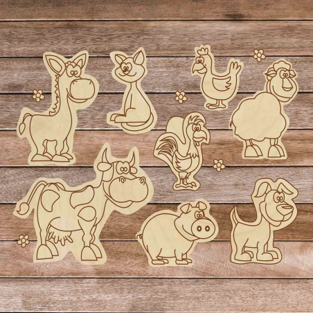 Children 's wooden jigsaw puzzle - Farm animals 8 pieces | SENTOP