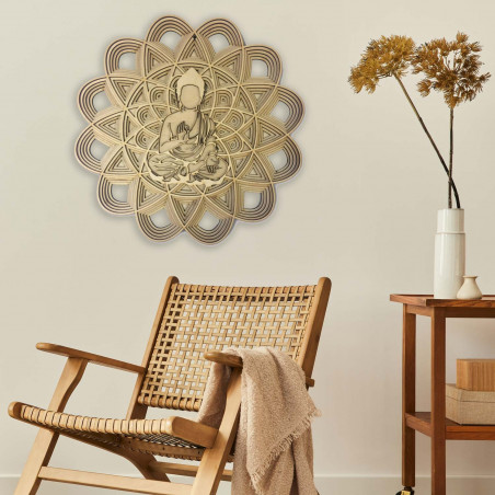 3D painting on the wall - Sentop | Mandala Buddha | 90 x 90 cm wooden