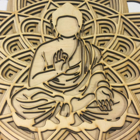 3D painting on the wall - Sentop | Mandala Buddha | 90 x 90 cm wooden