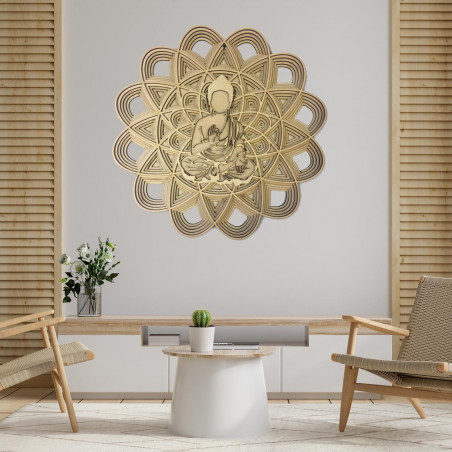 3D painting on the wall - Sentop | Mandala Buddha | 90 x 90 cm wooden