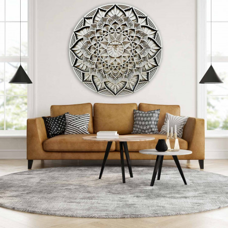 Large 3D wooden wall painting I Mandala of communication Large 3D wooden wall painting I Mandala of communication