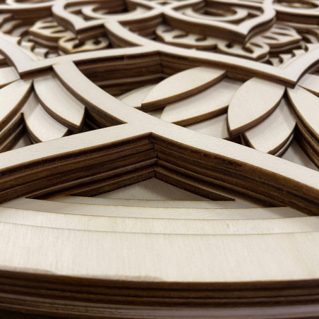 Large 3D wooden wall painting I Mandala of communication Large 3D wooden wall painting I Mandala of communication