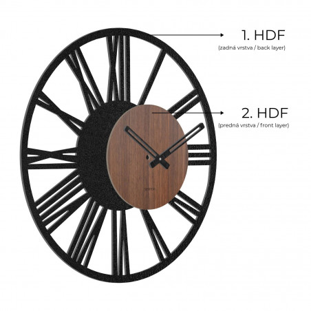 Wall Clock Roman Numerals - Walnut wenge