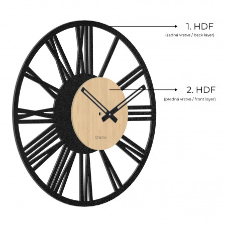 Wooden wall clock Roman numerals - Sentop | maple