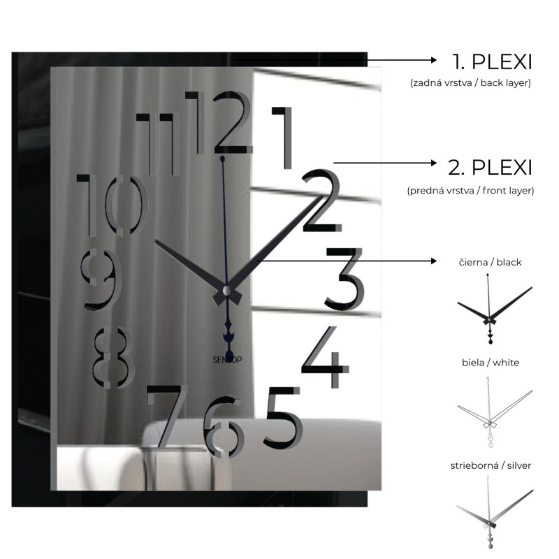 PMMA wall clock - Sentop | X0101 | double layer