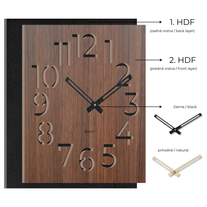 Wooden wall clock - Sentop | HDFK024 | walnut...