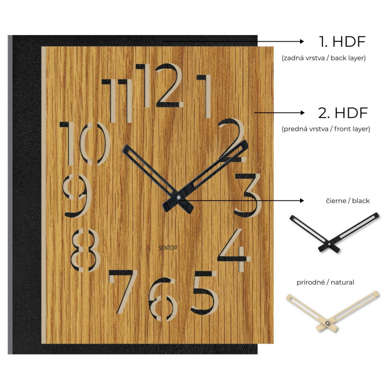 Wooden wall clock - Sentop | HDFK024 | oak