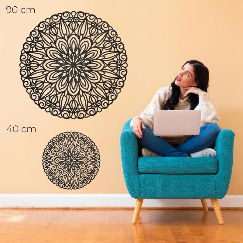 Elegant wooden mandala on the wall