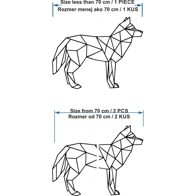 Geometric wall painting wolf - YEARS