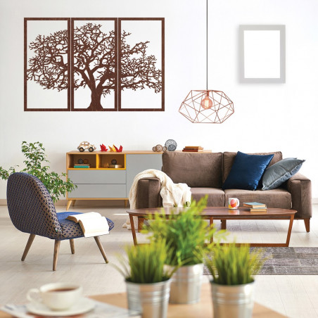 Wooden Wall Art Tree of Life: Set of 3 Panels