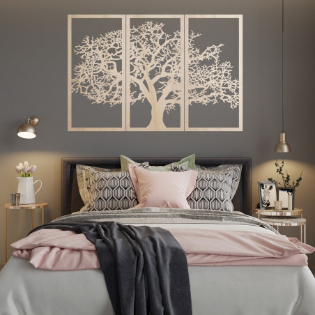 Wooden Wall Art Tree of Life: Set of 3 Panels