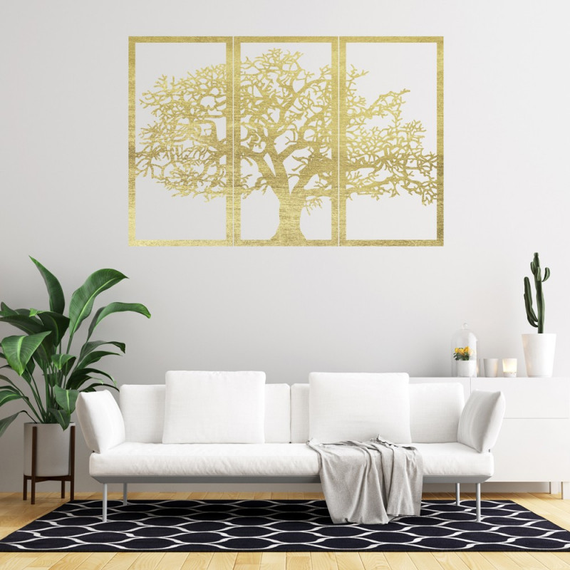 Wooden Wall Art Tree of Life: Set of 3 Panels