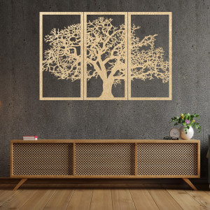Wooden wall painting 3 pieces 2