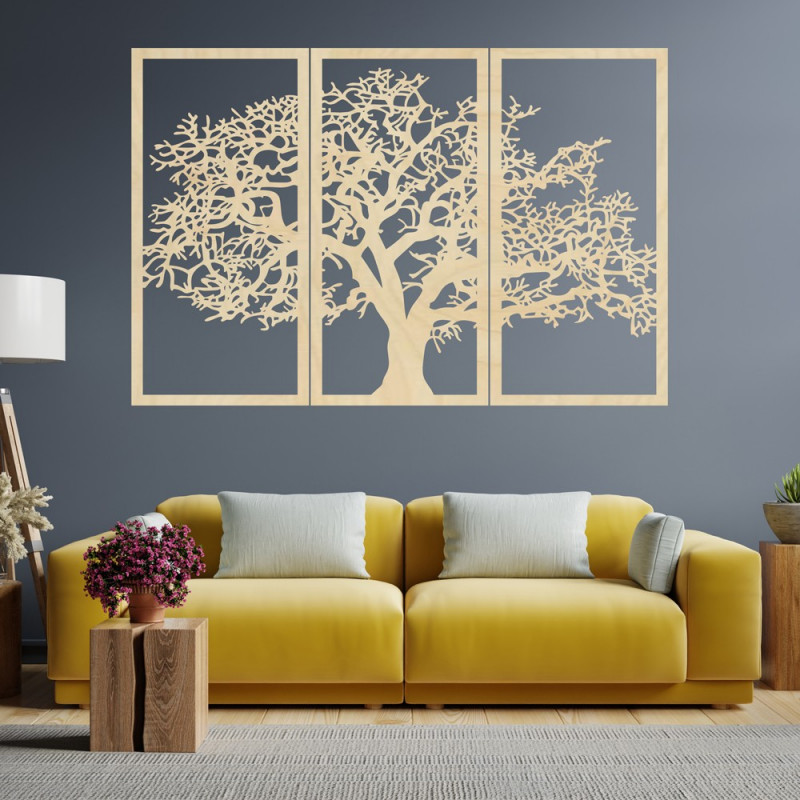 Three-piece wall decoration tree - SKOMBER