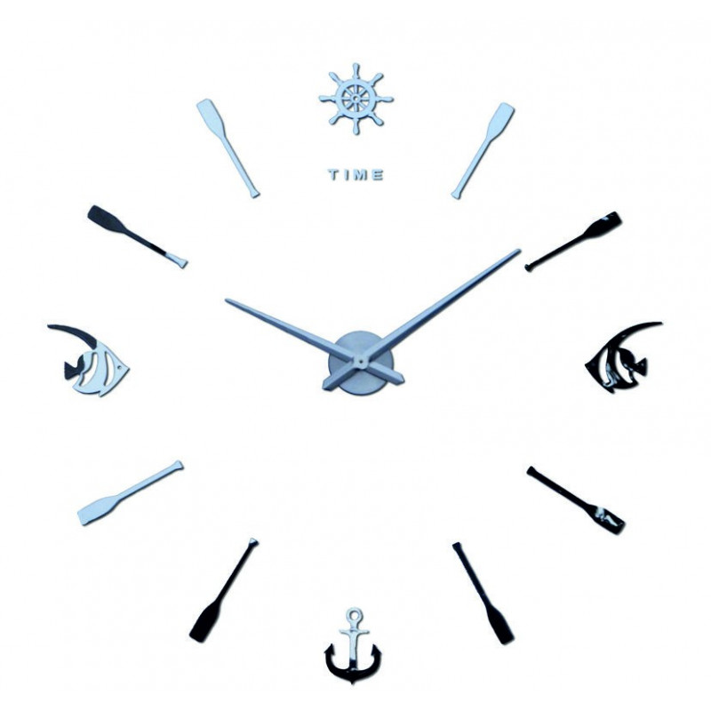 Large 3D adhesive wall clock, modern 3D wall clock. Wall clock for the kitchen and living room.