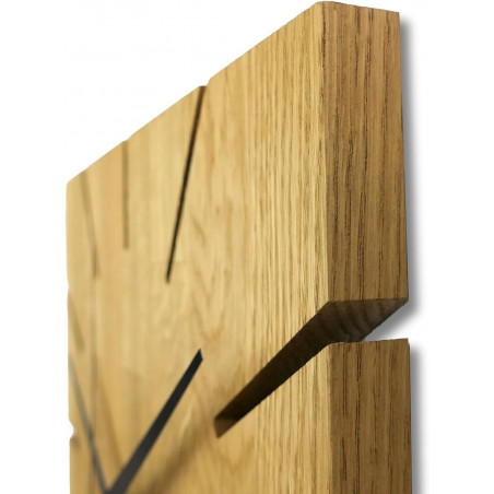 Wooden wall clock made of oak wood - Square