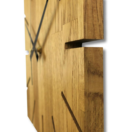 Wooden wall clock made of oak wood - Square