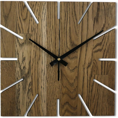 Wooden wall clock made of oak wood - Square