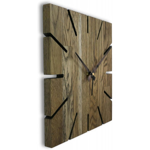wall clock made of oak wood. 2