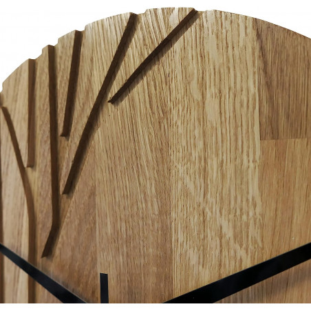 Wall clock made of oak wood branches - LOLITA