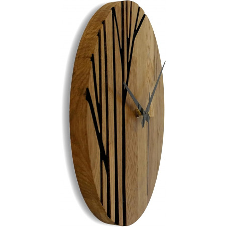 Wall clock made of oak wood branches - LOLITA
