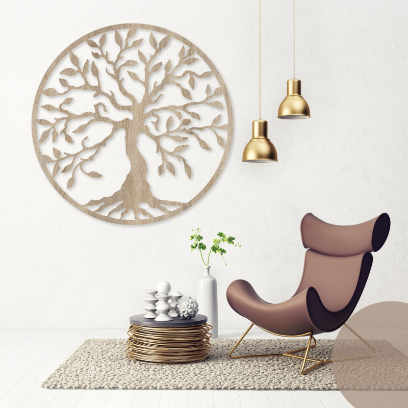 Wooden image of the tree of life in a circle - CATARA