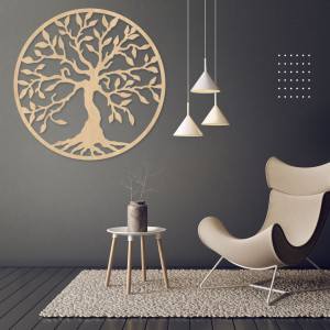 Wooden picture - Tree of life in a circle 2