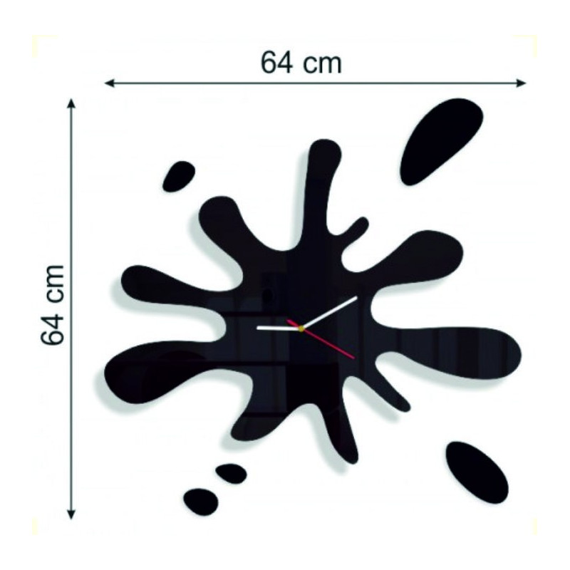 Dimension of the X-momo wall clock. Design wall clock made of PMMA
