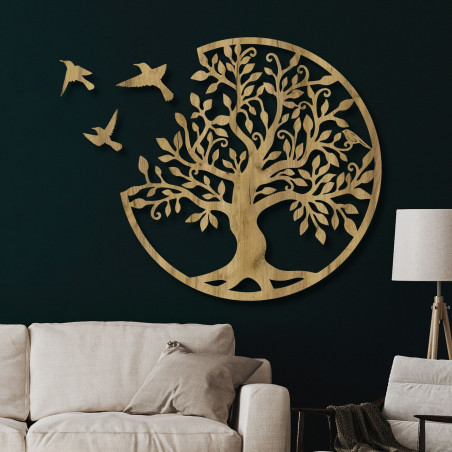wooden wall painting tree with birds wooden wall painting tree with birds