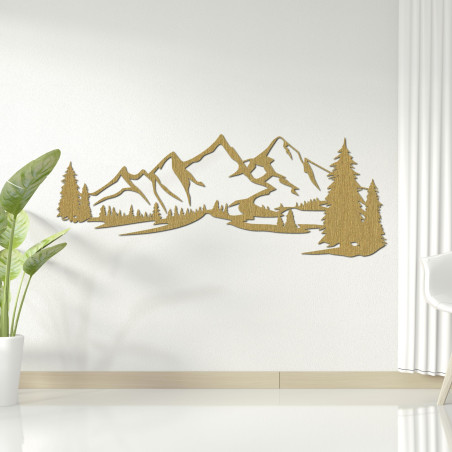 Wooden wall art of mountains - Natural Silhouette of Mountains