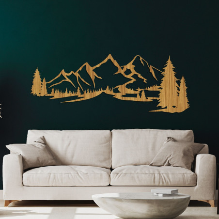 Wooden wall decoration - Mountain panorama