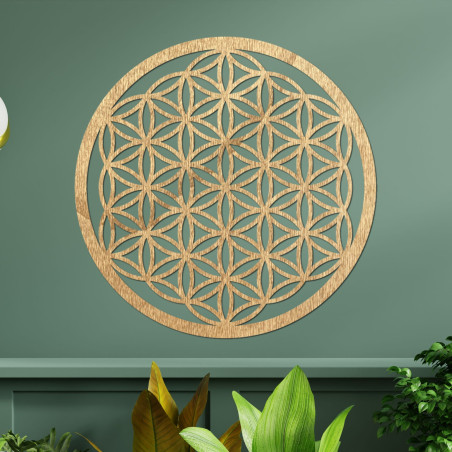 Mandala wooden wall painting - Flower of Life