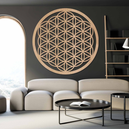 Elegant wooden mandala Flower of Life. Harmonizes space, brings peace and energy. Handmade in Slovakia by SENTOP.