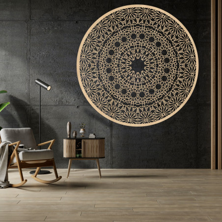 Elegant wooden mandala - Exclusive wooden wall decoration for living room