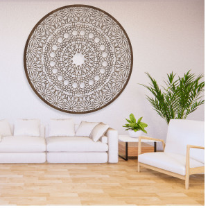 Elegant wooden mandala - Exclusive wooden living room wall decoration 2