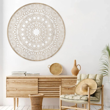 Elegant wooden mandala - Exclusive wooden wall decoration for living room