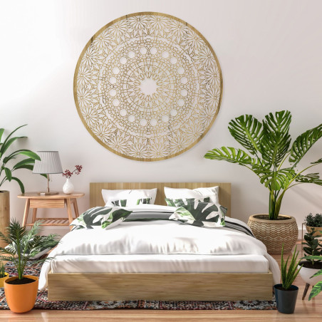 Elegant wooden mandala - Exclusive wooden wall decoration for living room