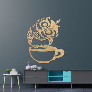 Cute owl in a cup wall picture - ROZALKA 2