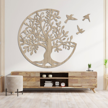 Tree of life with flying birds, wooden decoration Tree of life with flying birds, wooden decoration