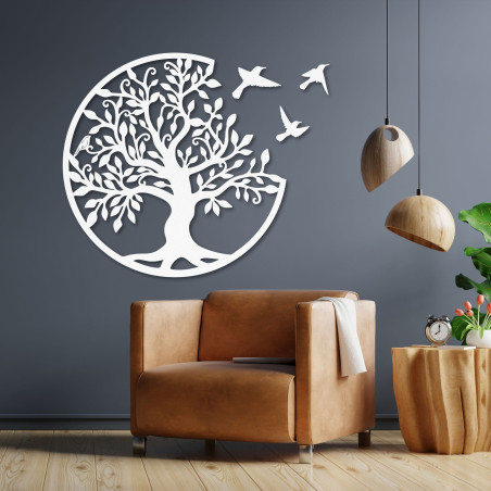 Tree of life with flying birds, wooden decoration Tree of life with flying birds, wooden decoration