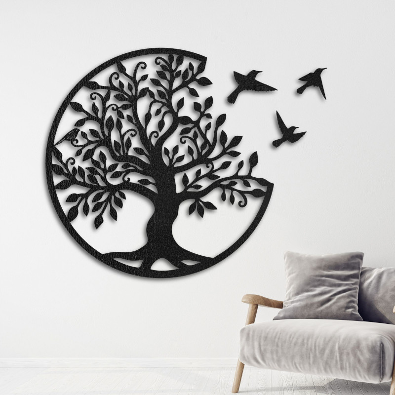 Wooden trees of life with flying birds are more than just a beautiful wall decoration - they symbolize harmony,