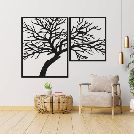 An elegant two-piece painting with a tree motif brings a modern touch and natural beauty to your interior. An elegant two-piece painting with a tree motif brings a modern touch and natural beauty to your interior.