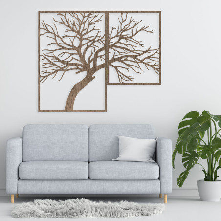 Wooden picture of a tree with carved branches - Dunak Wooden picture of a tree with carved branches - Dunak