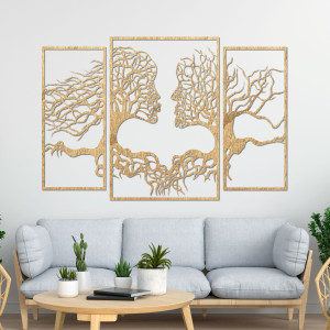 Pompous painting on the wall of faces and trees, Modern wall painting, painting for living room 2