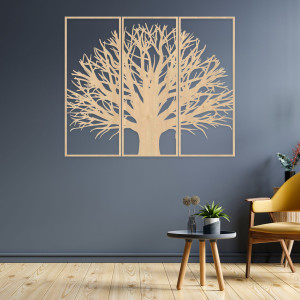 Modern three-part picture tree. Harmony in space 2