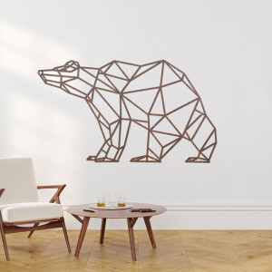 Wooden wall picture Geometric bear 2