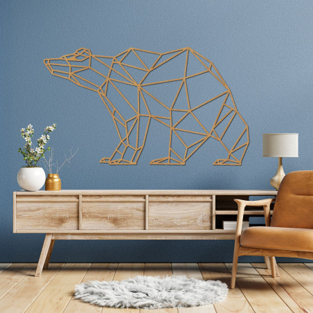 Wooden wall picture Geometric bear - BRUKO
