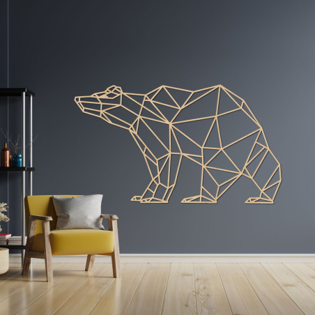 Wooden wall picture Geometric bear - BRUKO